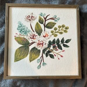 Wooden Framed Floral Canvas Painting